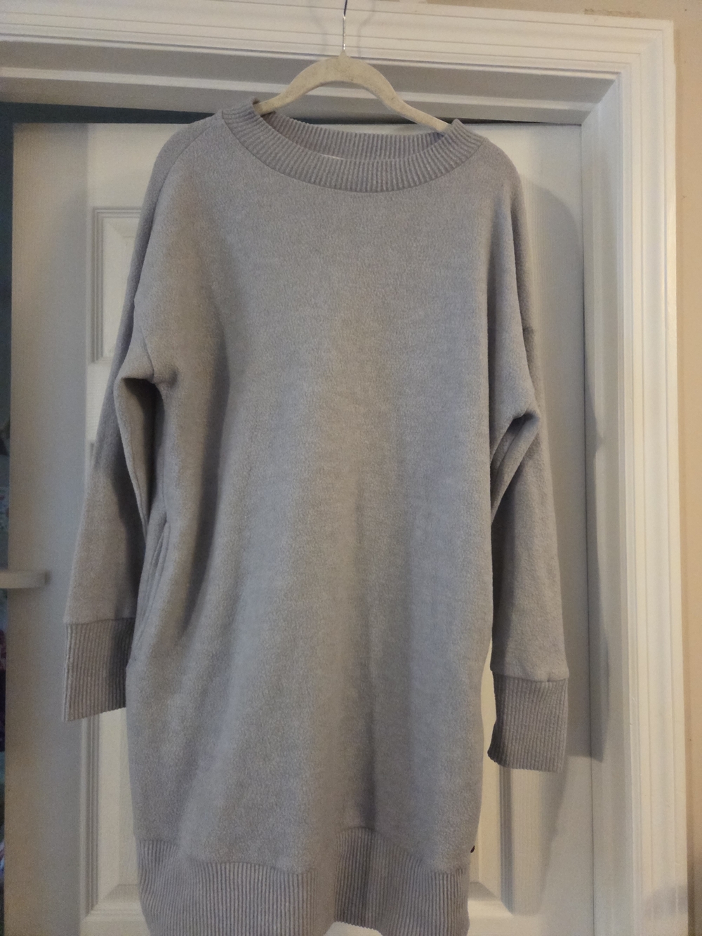 Cozy Light Gray Knit Sweater Dress By Cherish Small Comfy